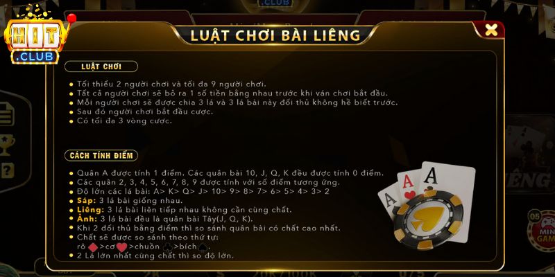 Hướng dẫn luật chơi Liêng HITCLUB chi tiết