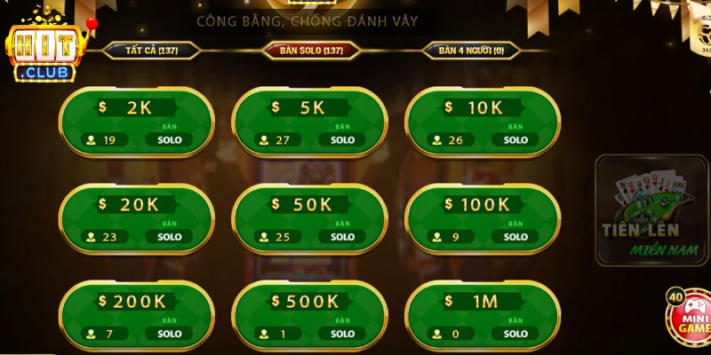 Ưu điểm nổi bật khi tham gia tiến lên miền Nam HITCLUB